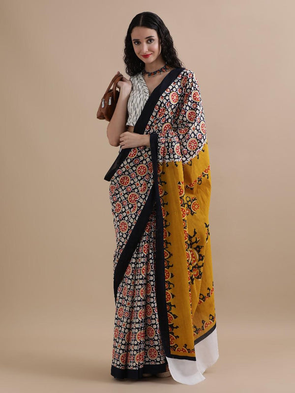 Aryahi Cotton Mulmul Saree - Rust Orange