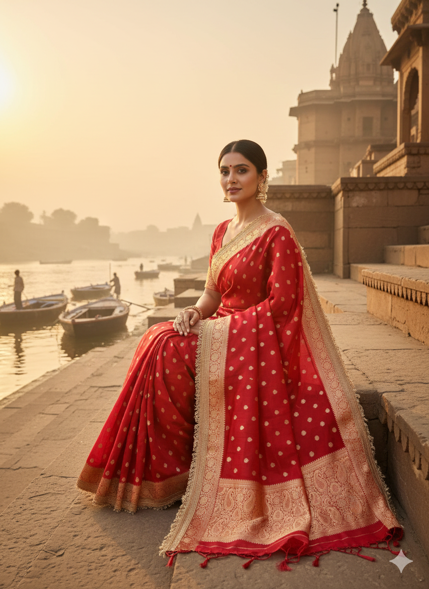 Sutram Banarasi Handwoven Tissue Silk