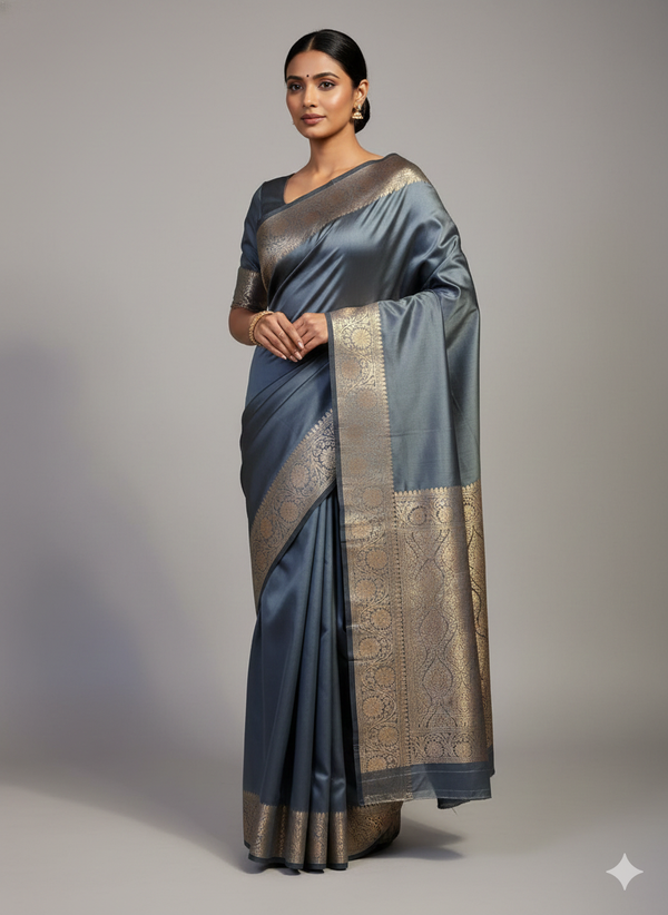 Anika kataan taffeta silk saree