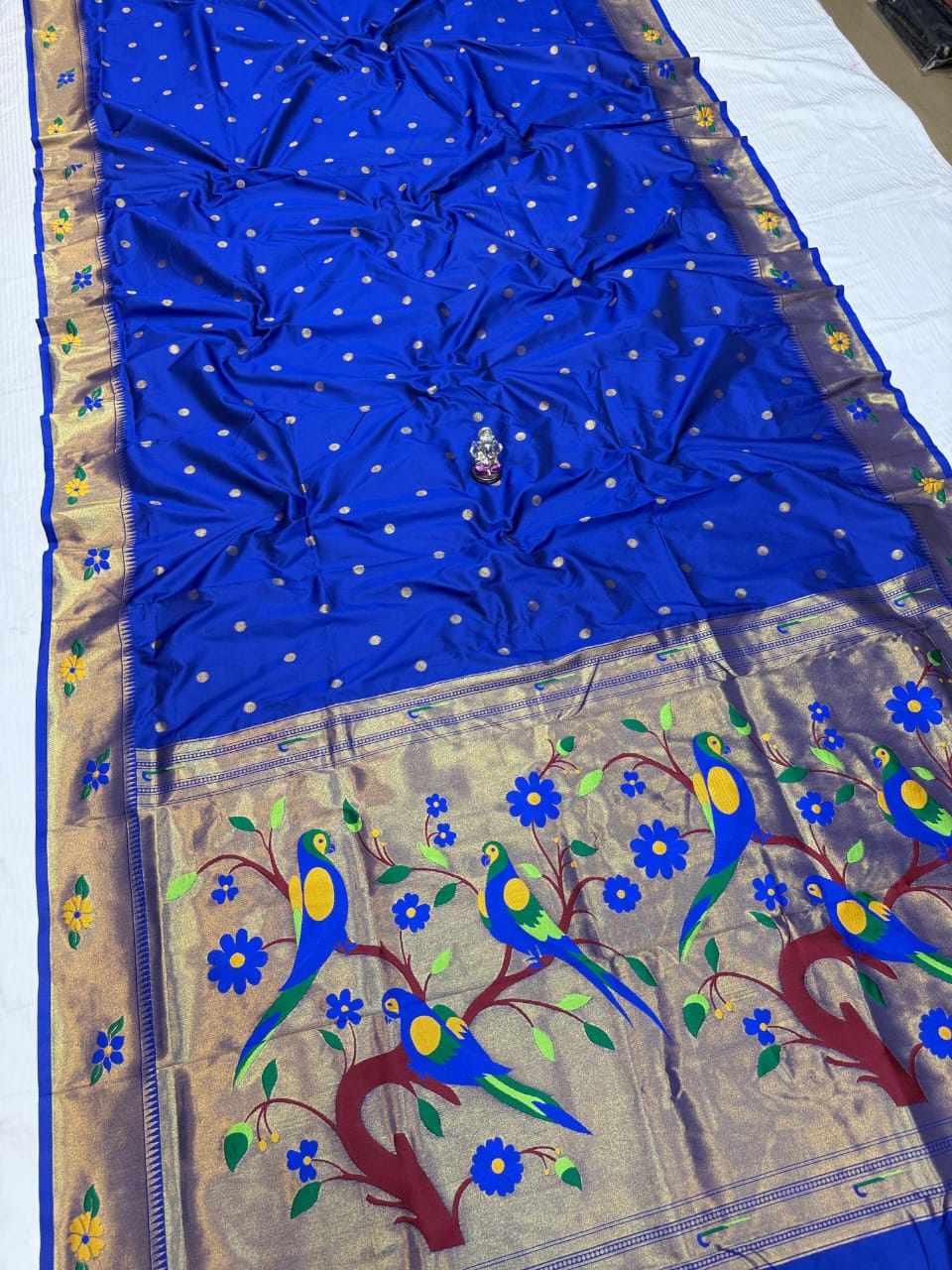 Anika Brocade Paithani-BLUE